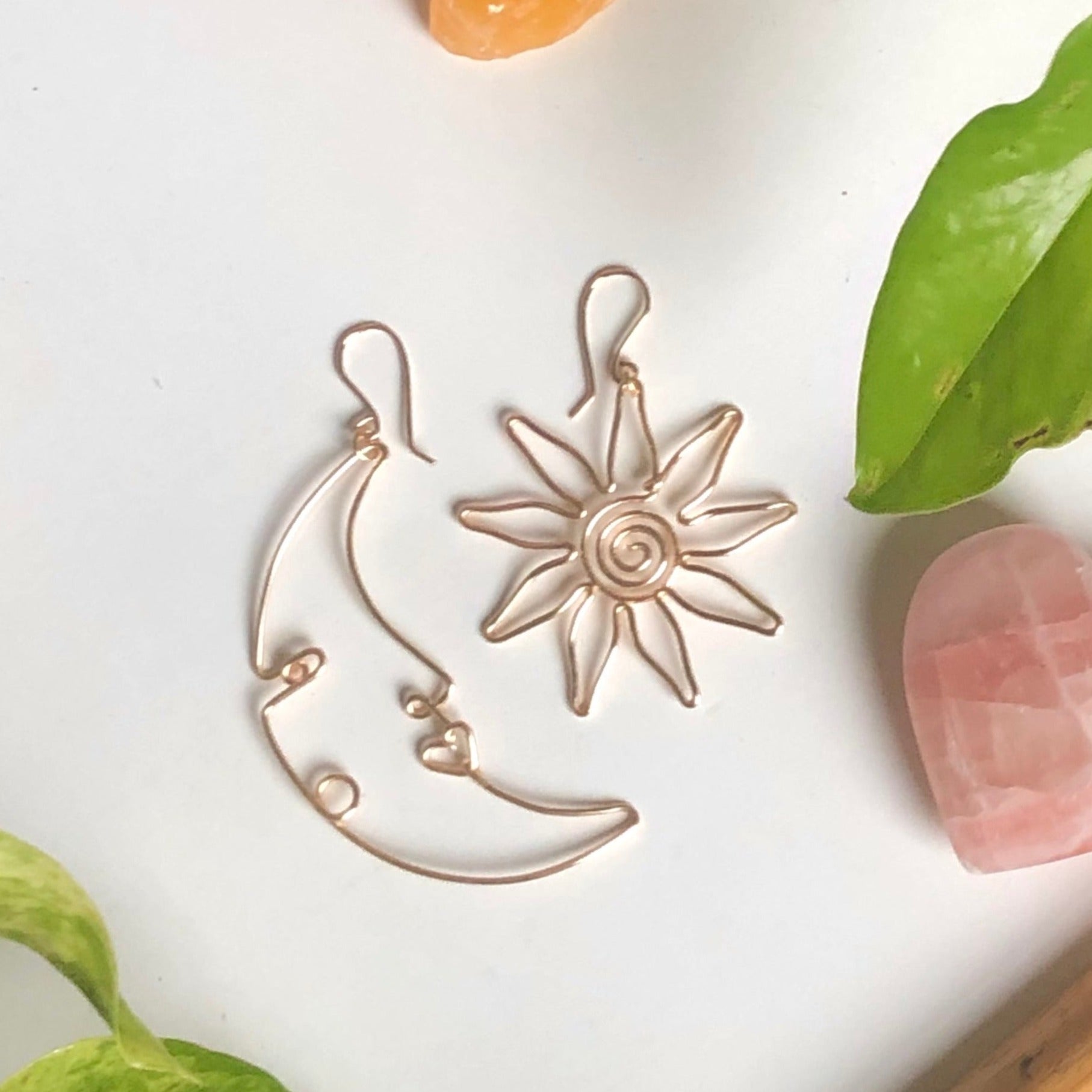 Sun + Moon Wire Earrings <3