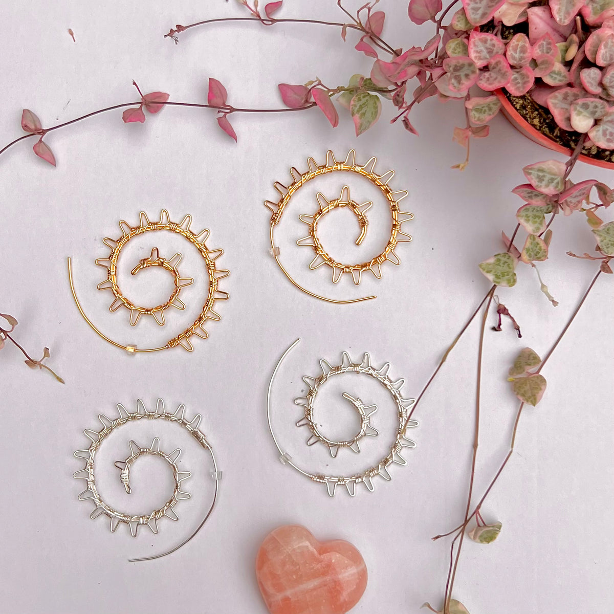 Spiky Spiral Wire Earrings